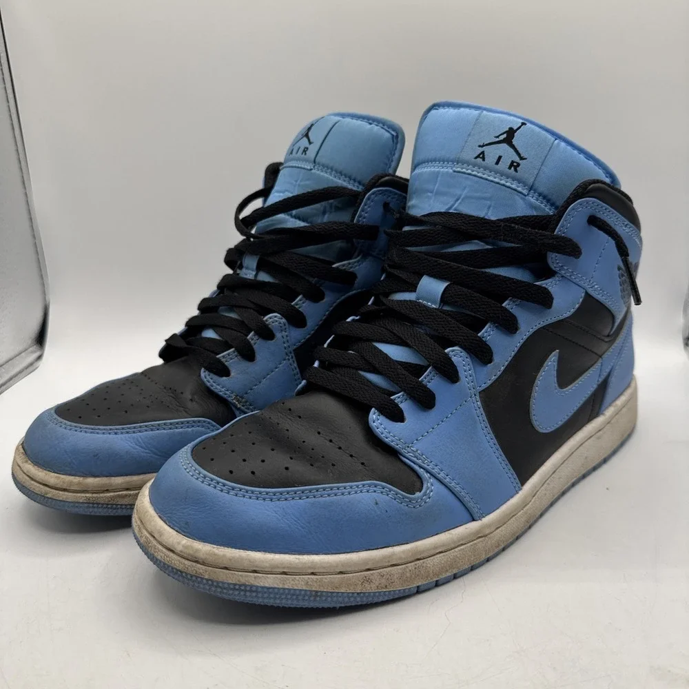 Men's 10 Nike Air Jordan 1 Mid University Blue/Black DQ8426-401